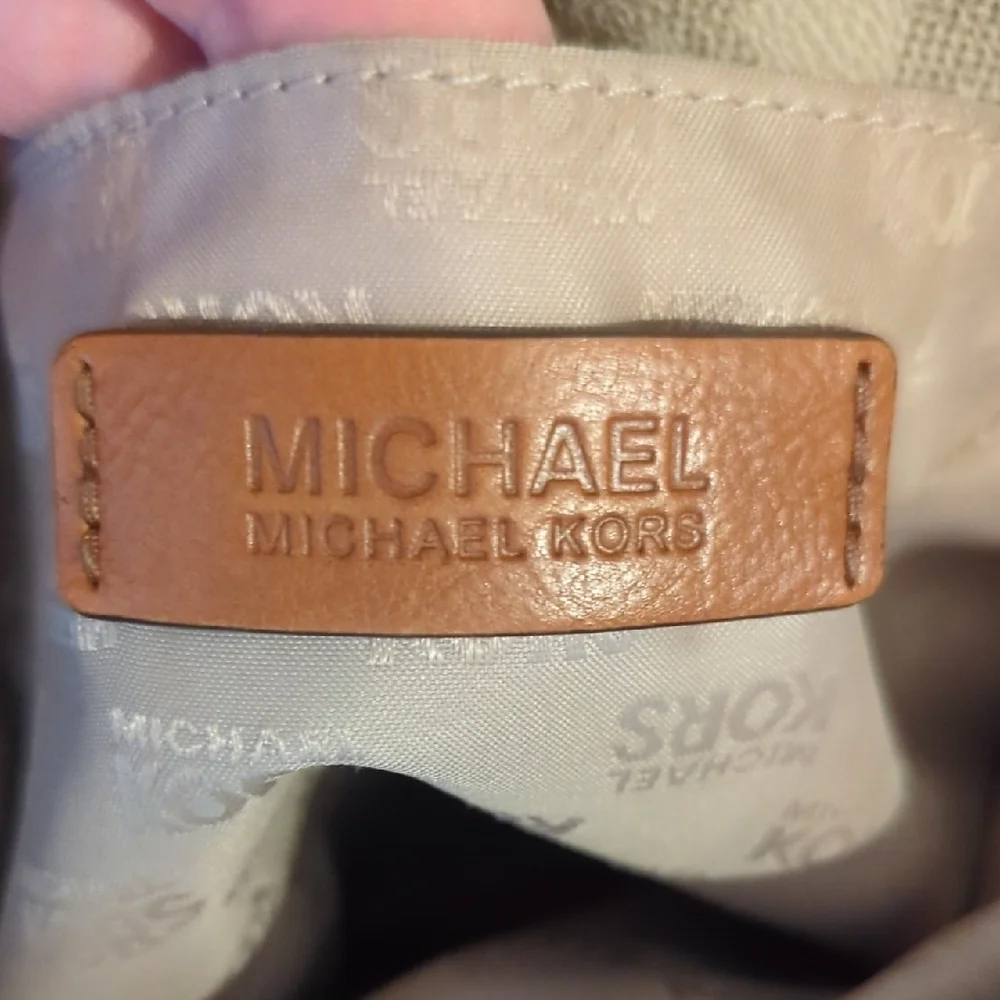 Michael Kors Cream and Tan Satchel